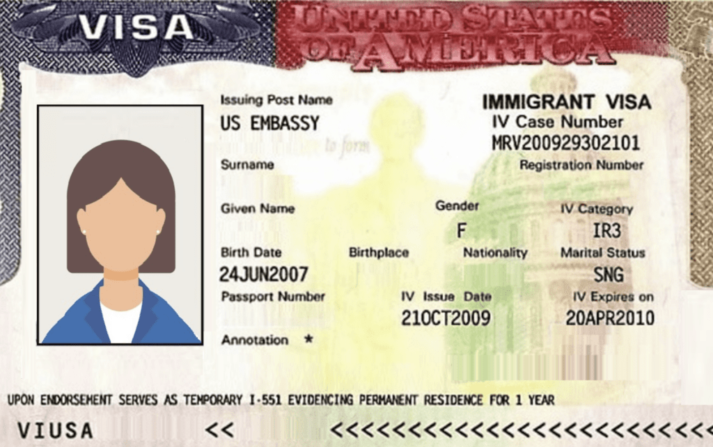 Tourist visa for the United States